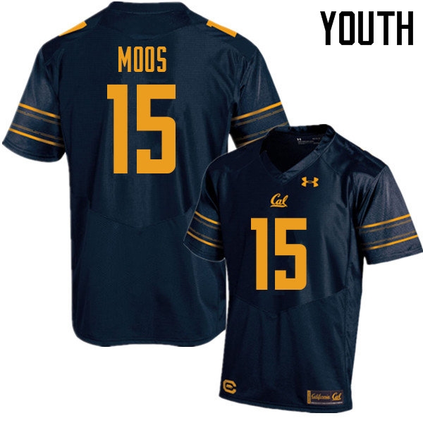 Youth #15 Ben Moos Cal Bears UA College Football Jerseys Sale-Navy